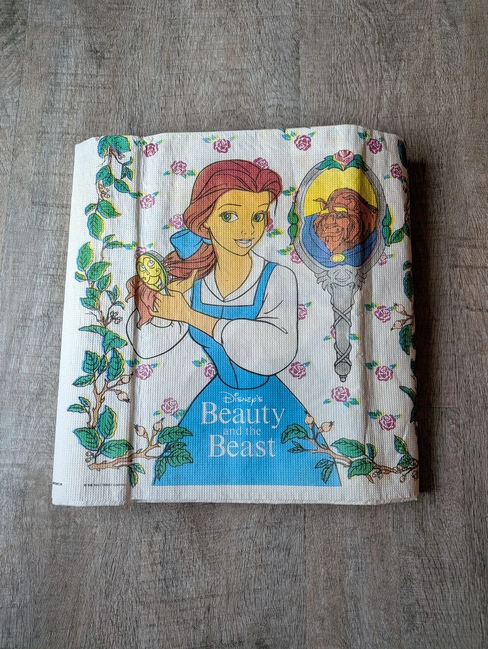 Vintage 1991 Disney's Beauty And The Beast Party Tablecloth